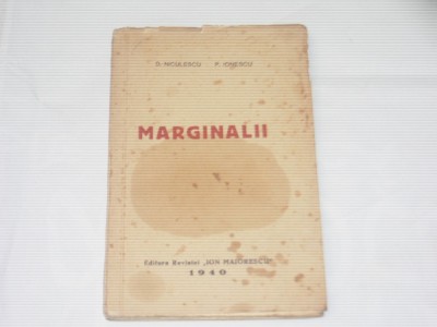 D.NICULESCU \ P.IONESCU - MARGINALII Ed.1940 foto
