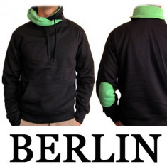 Hanorac Barbat cu Guler si Coate Hoodie Sweater BERLIN Toamna - Iarna foto