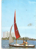 CPI (B4385) MAMAIA. PE LACUL SIUTGHIOL, CIRCULATA, 25.5.1968, STAMPILE, TIMBRU IMPRIMAT, BARCA CU PANZA, Fotografie