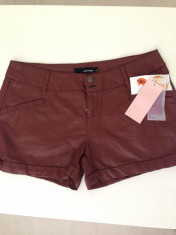 Pantaloni scurti dama Tally Weijl imitatie piele - leather look - maro foto