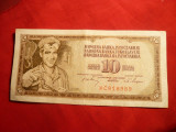 Bancnota 10 Dinari 1968 Yugoslavia , cal.Buna