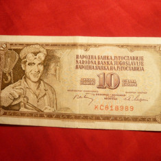 Bancnota 10 Dinari 1968 Yugoslavia , cal.Buna