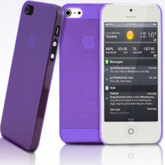 Husa / Carcasa Iphone 5 / 5S Mov / Purple transparent, spate mat PRODUS NOU foto