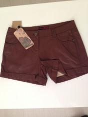 Pantaloni scurti dama TOM TAILOR imitatie piele - leather look - maro foto