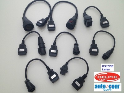 Kit set complet 8 cabluri adaptoare OBD2 Autocom / Delphi pentru camioane foto