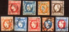 1869-1871 9 timbre CAROL I LP 25-LP 29 + LP 30 + LP 31a+b + LP 33 circulate - timbrele din imagine foto