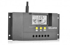Regulator Controller solar panouri celule fotovoltaice 30A display LCD + Conectori MC4 foto