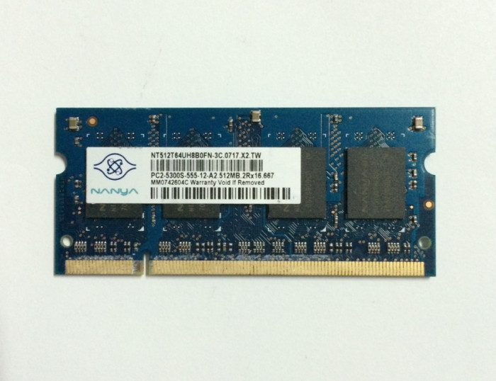 Memorie laptop Nanya 512mb DDR2 667 SODIMM, PC2-5300S 555 (1114)