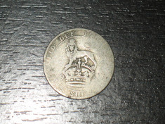 Moneda argint 1 siling Anglia 192... foto