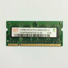 Memorie laptop Hynix 512MB DDR2 667MHZ, HYMP564S64CP6-Y5, (1102)