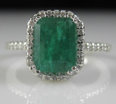 Inel aur 14k cu emerald Muzo si diamante (zeci de modele noi) foto