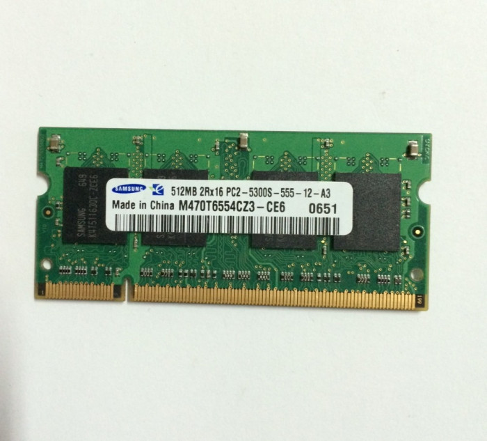 Memorie Samsung 512MB CL5 DDR2-667 M470T6554EZ3-CE6, compatibil Apple (1100)