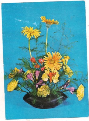 #carte postala(marca fixa)-FLORI foto
