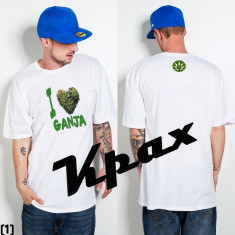 Tricou Bumbac 100% Hip Hop Rap logo Ganja Gangsta Street foto