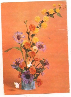 #carte postala(marca fixa)-FLORI foto