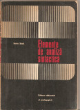 (C4891) ELEMENTE DE ANALIZA SINTACTICA DE SORIN STATI, EDP, 1972, MANUAL PENTRU PROFESORII DE LIMBA ROMANA