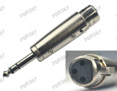 Adaptor jack tata 6,3mm stereo-3 pin XLR mama (metalic)-126664 foto