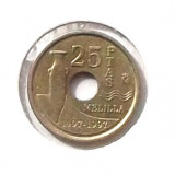 G4. SPANIA 25 PESETAS 1997, 4.25 g., Aluminum-Bronze, 19.5 mm Melilla UNC **