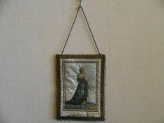 STAMPA VECHE 1 ANTIQUE JEAN HOLBEIN COSTUME 16th CENTURY METAL THREAD HANGING TAPESTRY foto