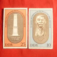 Serie 75 Ani Pierre de Coubertin -Olimpiada 1969 ,DDR ,2 val