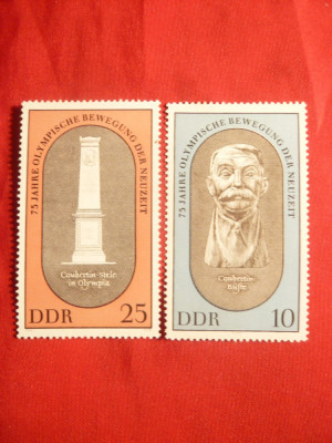 Serie 75 Ani Pierre de Coubertin -Olimpiada 1969 ,DDR ,2 val foto