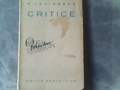 Critice-Vol2-Revizuiri - E.Lovinescu foto