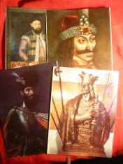 4 Ilustratii mari Domnitorii : Stefan cel Mare , Mihai Viteazul , Vlad Tepes si C.Brancoveanu. foto