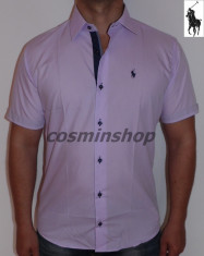 Camasi POLO RALPH LAUREN cu Manca Scurta Model Nou 2014 - Alb / Bleumarin / Turcoaz / Violet !!! foto