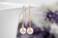 Cercei aurii cu perla - Cadoul perfect pt fete/iubita foto
