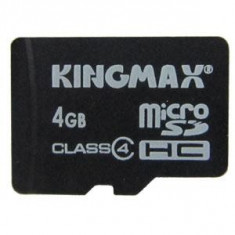 Card microSD Kingmax 4 GB, clasa 4 + adaptor SD foto