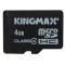 Card microSD Kingmax 4 GB, clasa 4 + adaptor SD