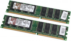 Memorie Kingston 512MB (2x256MB) DDR1 400MHz CL3 Dual Channel Kit foto