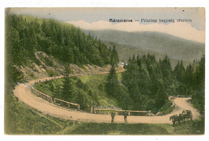 1859 - Pasul PRISLOP, Maramures, cart - old postcard - used