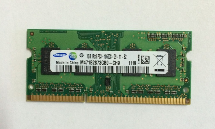 Memorie laptop Samsung 1GB DDR3-1333 PC3-10600 CL9, M471B2873GB0-CH9 (1112)