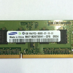 Memorie laptop Samsung1GB DDR3-1066 PC3-8500 CL7, M471B2873EH1-CF8 (1110)