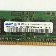 Memorie laptop Samsung 1GB PC3-8500 DDR3-1066MHz, M471B2873DH1-CF8 (1111)