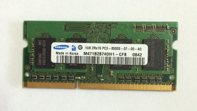 Memorie laptop Samsung 1GB PC3-8500 DDR3-1066MHz, M471B2873DH1-CF8 (1111) foto