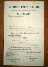 06. ITALIA VITTORIO EMANUELE III BREVET INALTARE IN GRAD COLONEL BORDO LUIGI 1904 foto