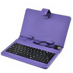 Husa cu tastatura pe usb ptr.Samsung Galaxy Tab 2 7&amp;quot;*PURPLE* + Cablu OTG Host+Folie Protectie Ecran+Touch Pen GRATIS foto