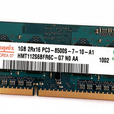 Memorie laptop Hynix 1GB PC3-8500 DDR3 SODIMM 1066MHz HMT112S6BFR6C-G7 (1107)
