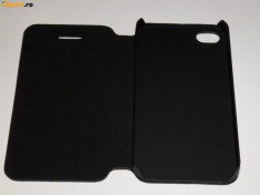 Husa Flip iPhone 4GS 4S Negru foto