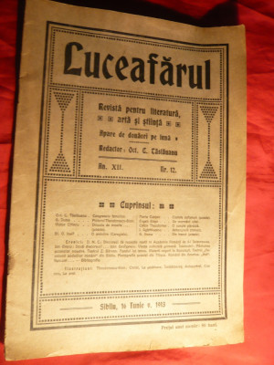 Revista Luceafarul -Literatura ,Arta ,Stiinta -1913 Sibiu ,32 pag. format mare foto