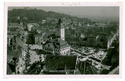 137 - BRASOV, Panorama - old postcard, real PHOTO - used - 1940 foto