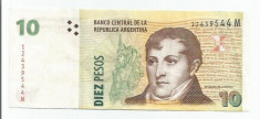 LL bancnota Argentina 10 pesos(#9544) XF+ foto