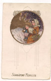 #carte postala(ilustrata)-FELICITARE -Sarbatori fericite- anul 1930, Circulata, Printata