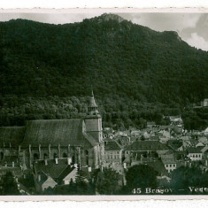 141 - BRASOV, Black Church - old postcard, CENSOR, real PHOTO - used - 1942