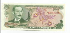 LL bancnota Costa Rica 5 colones 1981 (#5516) UNC foto