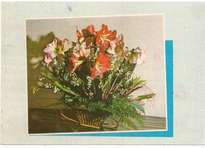 #carte postala(marca fixa)-FLORI foto