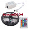 Banda led multicolora RGB, 5 m, 300 led-uri smd 5050, non-waterproof, flexibila - telecomanda 24 butoane si controler incluse