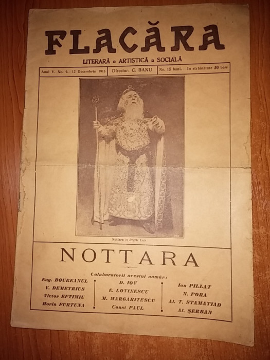 revista flacara 12 decembrie 1915-actorul constantin nottara in regele lear